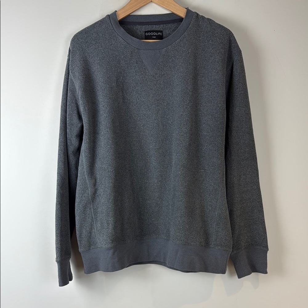 Goodlife Gray Crewneck Fleece Sweater Soft Knit Pullover Size Large